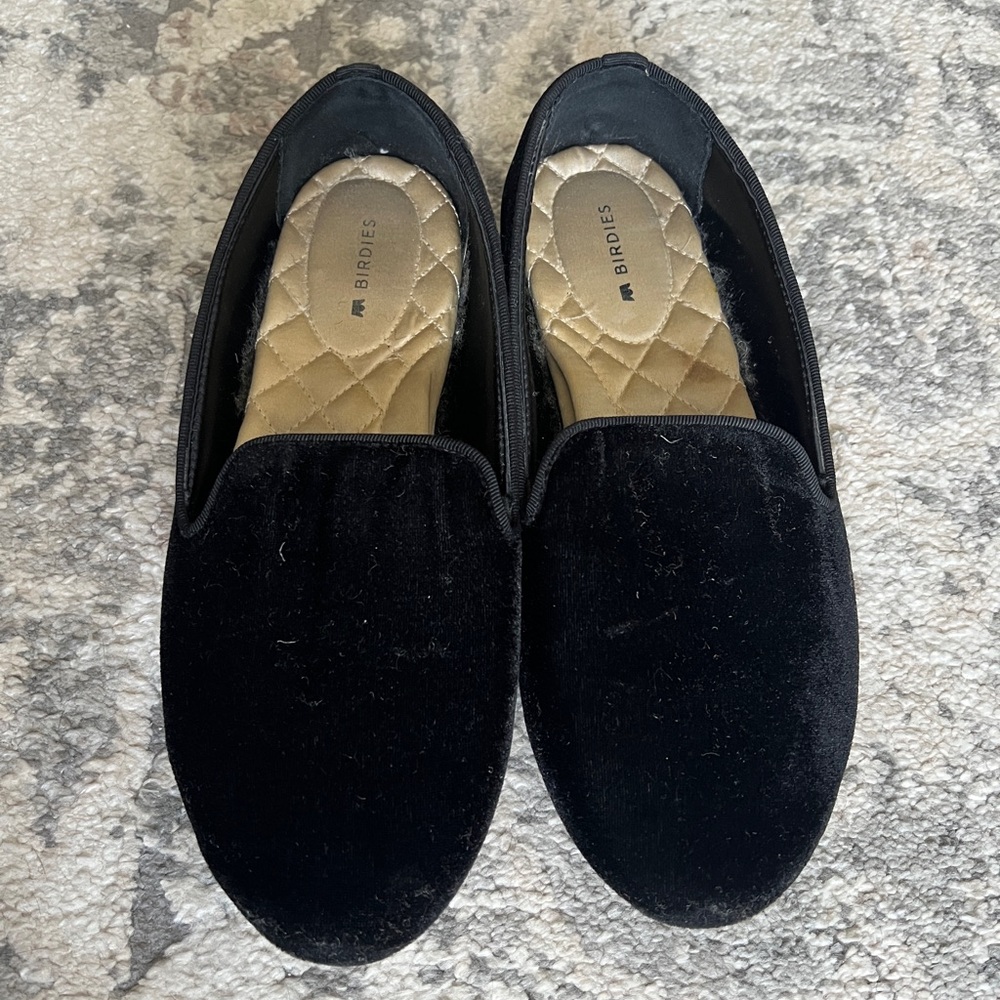 Birdies Luxe Black Velvet Flats
